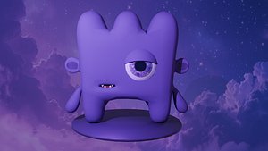 purple monster 3D model