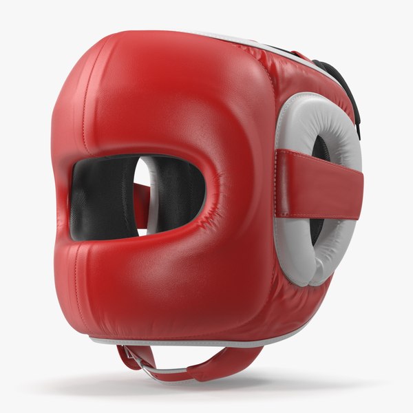 Closed-Type Boxing Helmet for Face Protection Red 3D