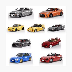 JDM Icons Pack - 10 Japanese Car Models Bundle
