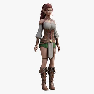 Aria Windrunner Fantasy Character 3D model