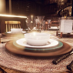 set modern plate unreal 3d model