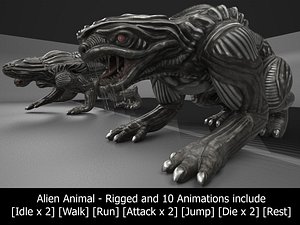 3d alien animal rigged