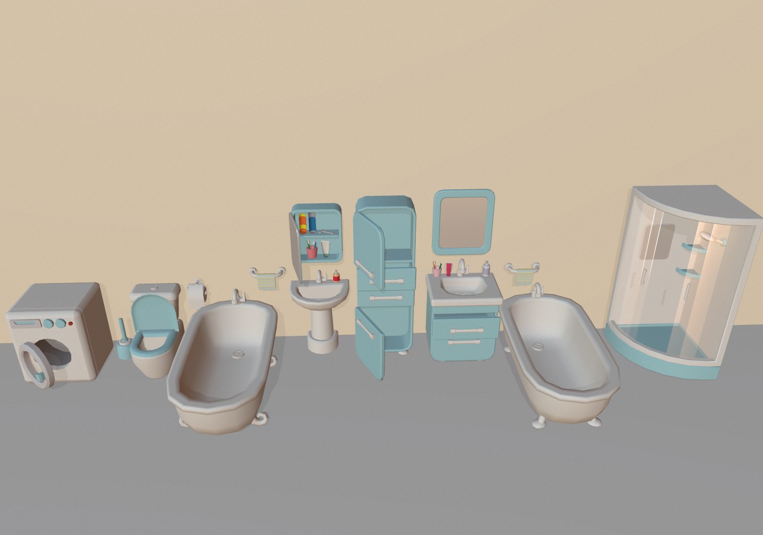 3D Model Cartoon Bathroom - TurboSquid 1617701