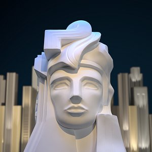 3D model Art Deco style bust sculpture Pacifica 3D print model