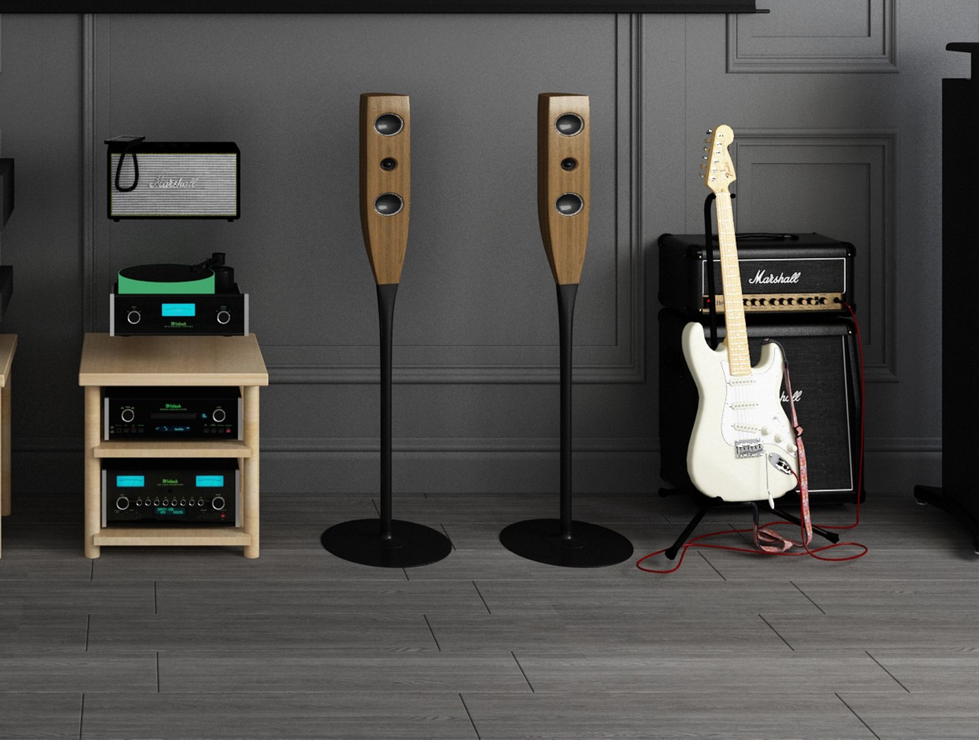 3D Modern projection screen sound combination model model - TurboSquid ...