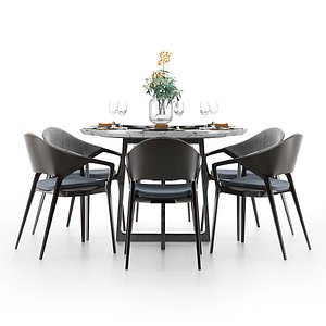 3D dining chair table