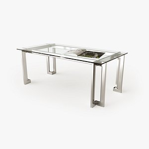 Glass metal coffee table 3D model
