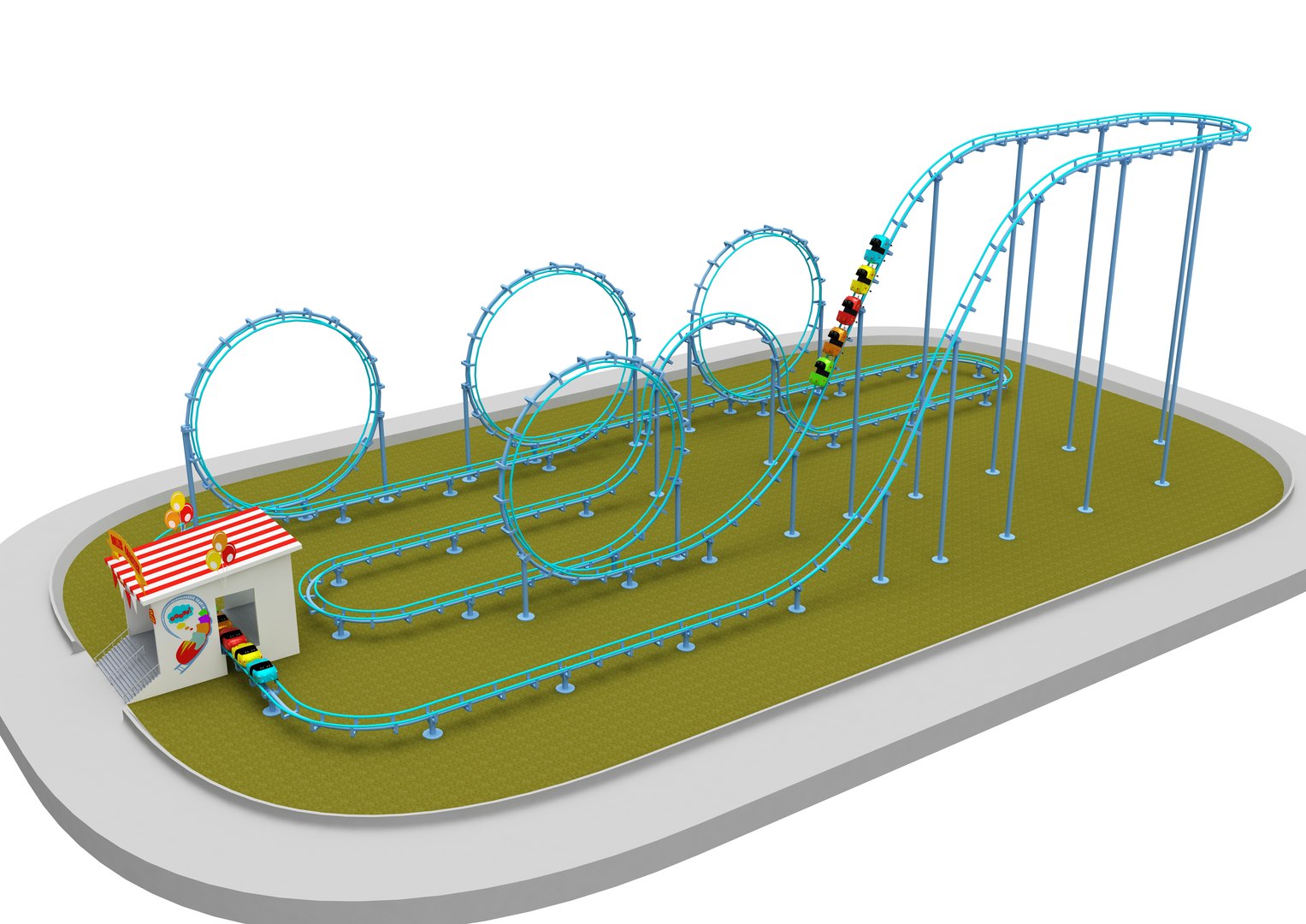 3D Roller Coaster Model TurboSquid 1657797