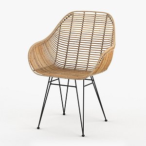 3D Camelia Armchair RedezVousDeco Natural Rattan model