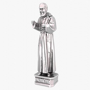 Padre Pio sculpture high-poly 3D model
