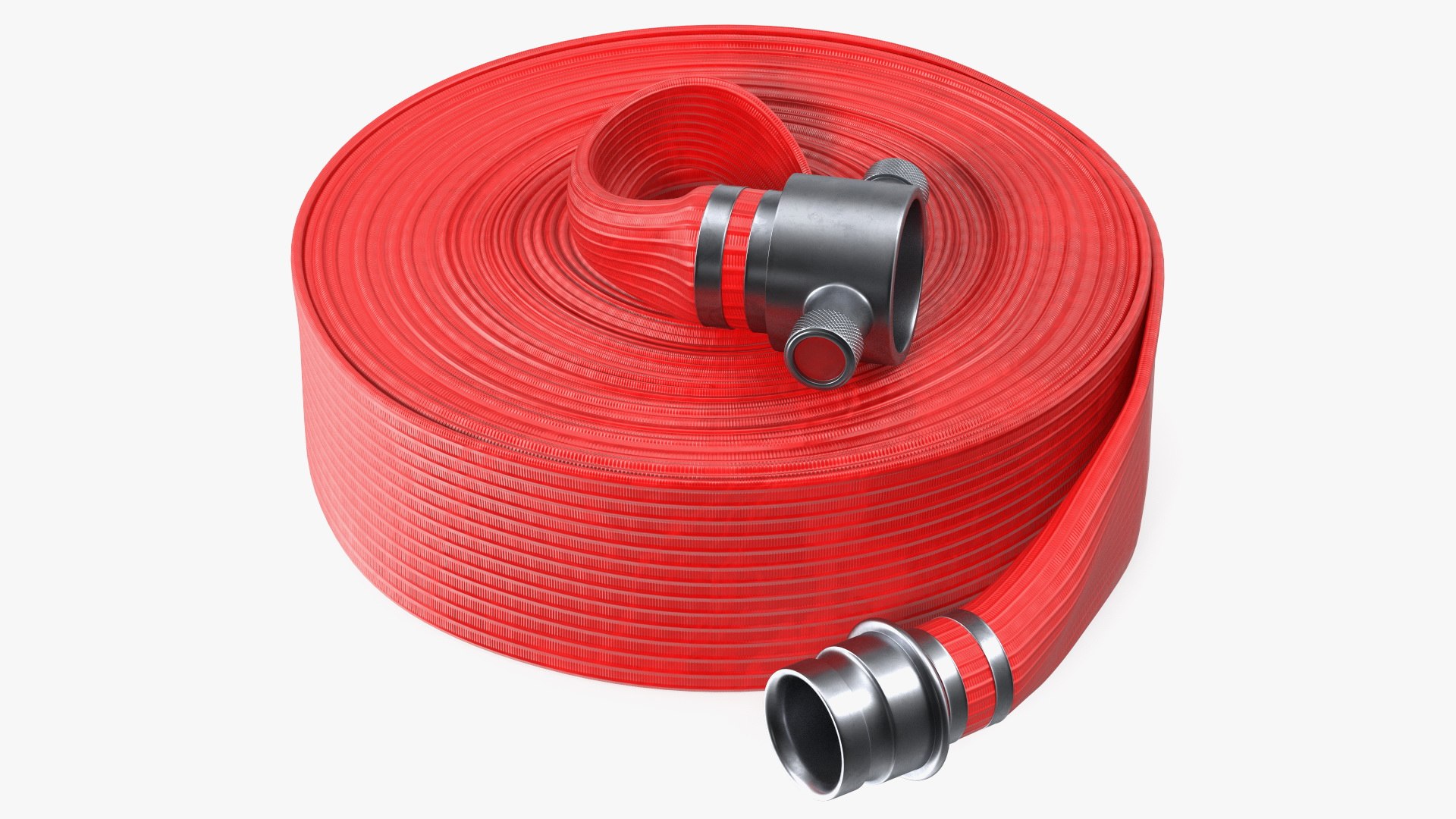 Coiled Fire Hose Red 3D model preview