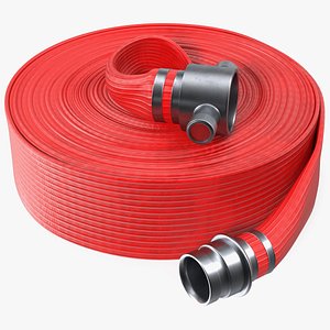 3D Coiled Fire Hose Red model