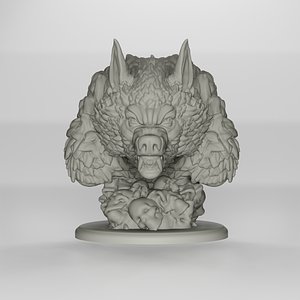 Wolf Bust 3D model 3D