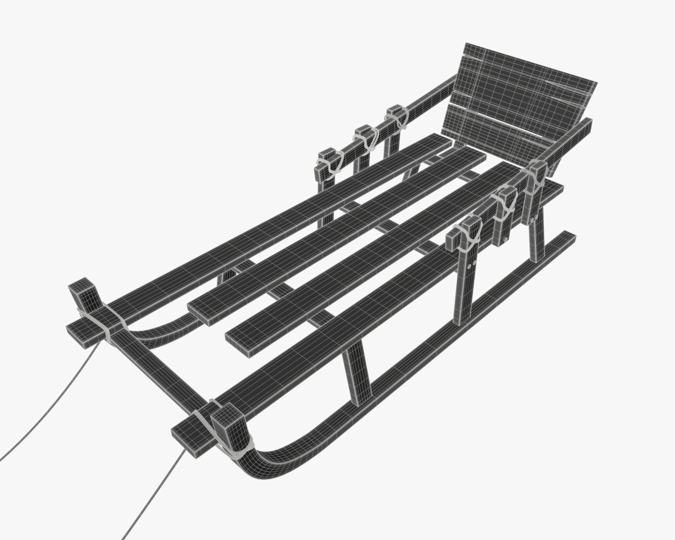 3D Wooden Sledge Sled - TurboSquid 1414523