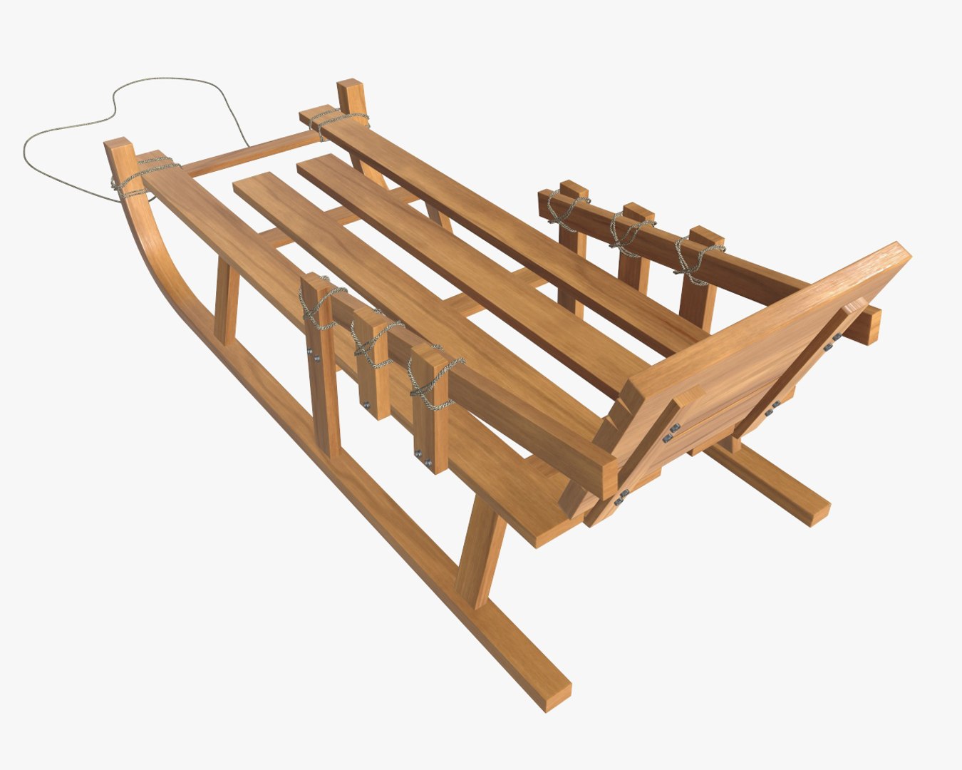 3D Wooden Sledge Sled - TurboSquid 1414523