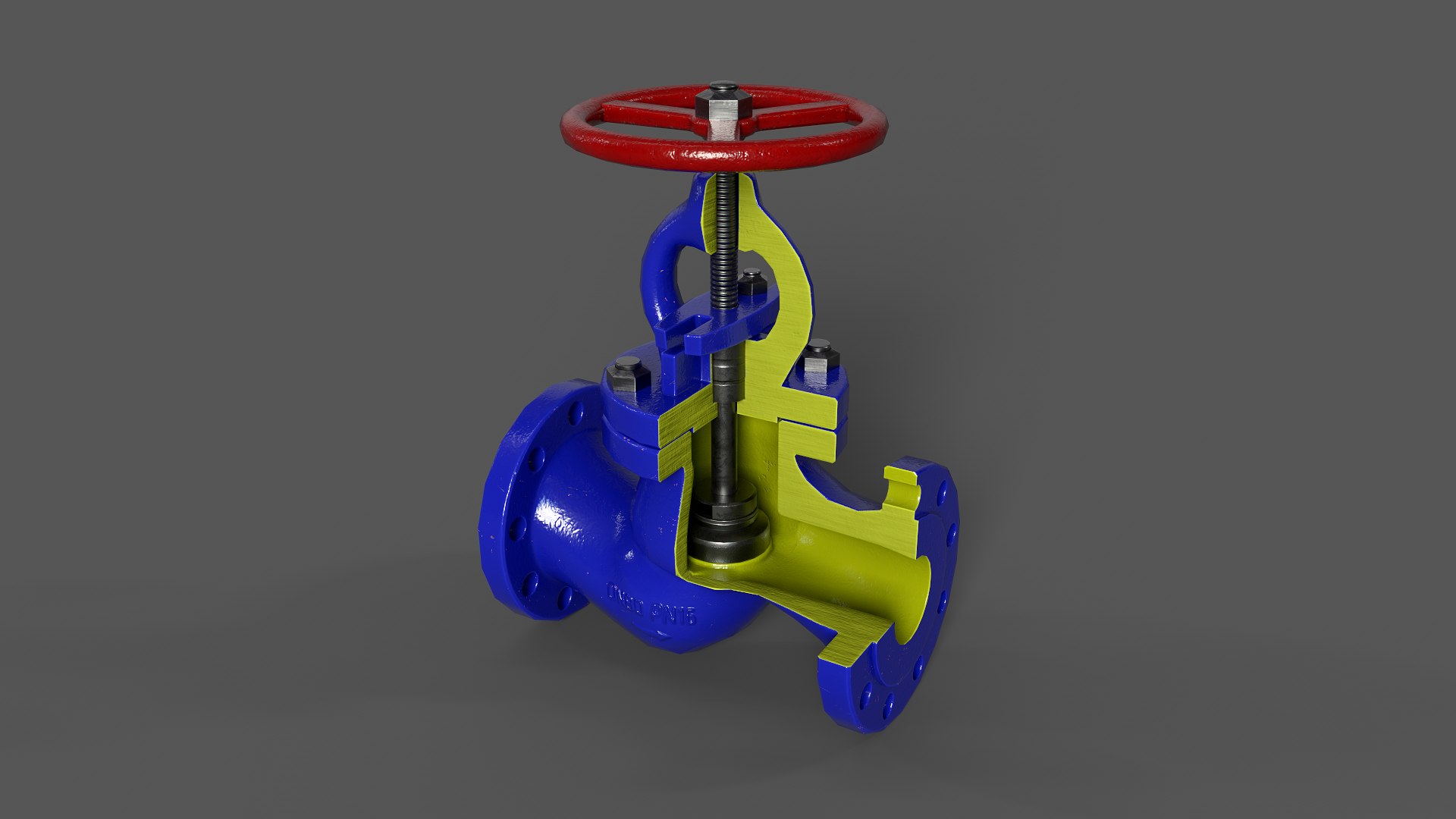 3D Globe valve section model - TurboSquid 1768184