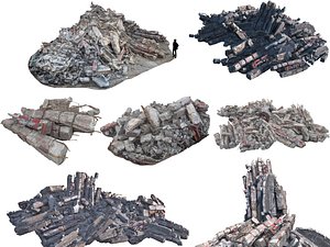 3D High-Resolution Rubble Pack &ndash; 3D Scanned Debris Models model