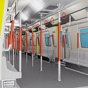 cartoon subway train 3d obj