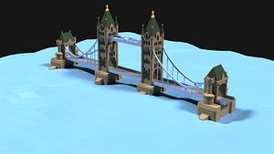 Lowpoly Tower Bridge 3D