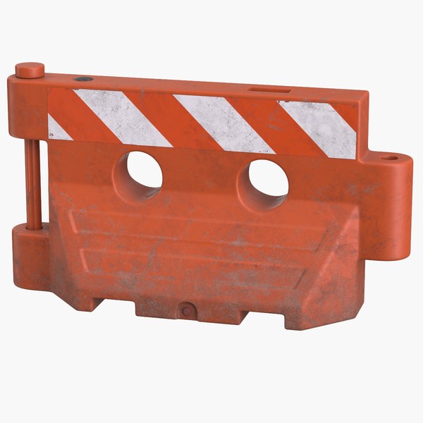 plastic barrier red pbr 3D