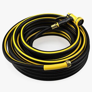 Black Garden Hose and Trigger Nozzle
