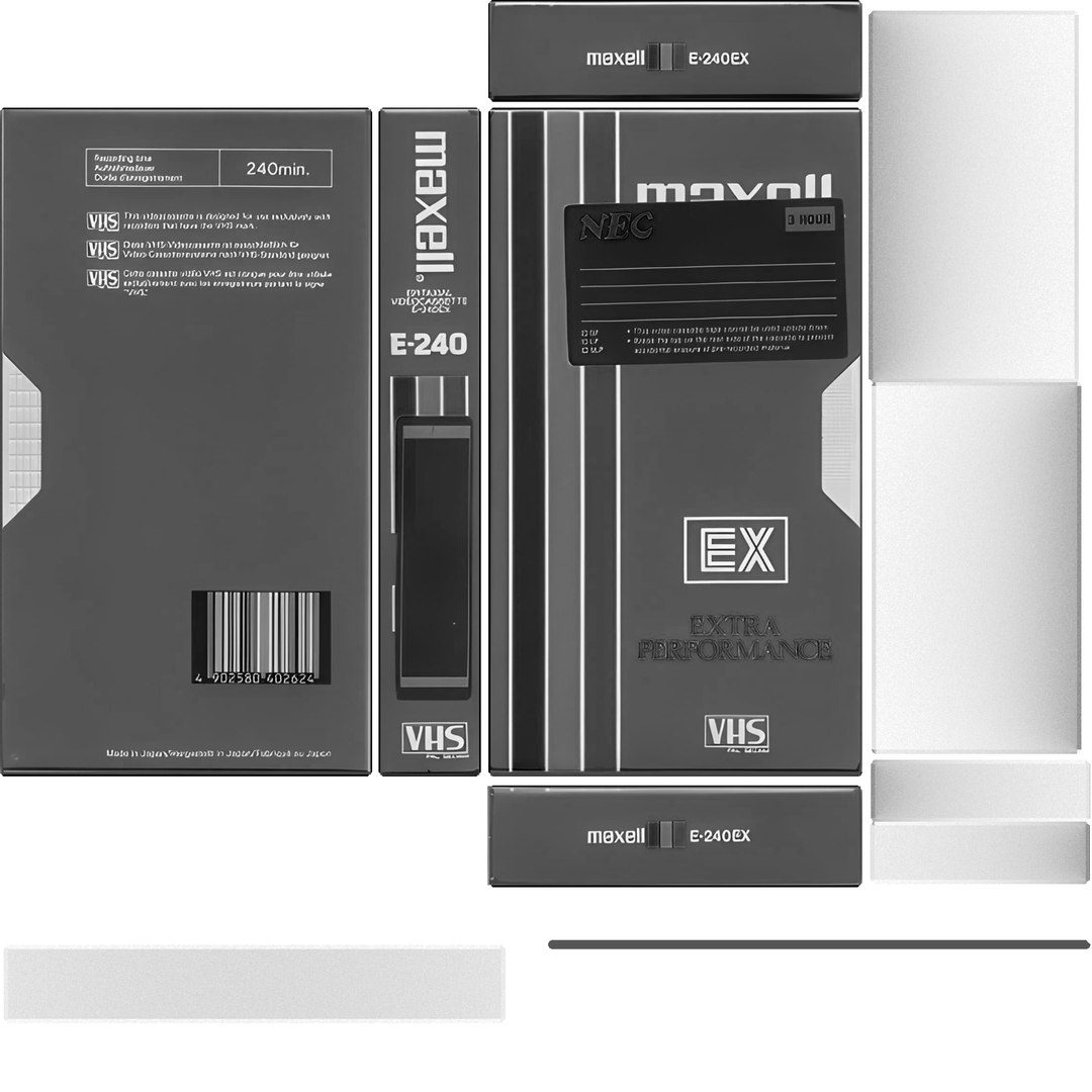 VHS Maxwell E-240EX 3D model https://p.turbosquid.com/ts-thumb/AF/QKWZne/zg/maxwelle240ex_roughness/png/1789034866/1920x1080/fit_q87/7e06bb7deb749fd01c3443cd074c0ef1aa510582/maxwelle240ex_roughness.jpg