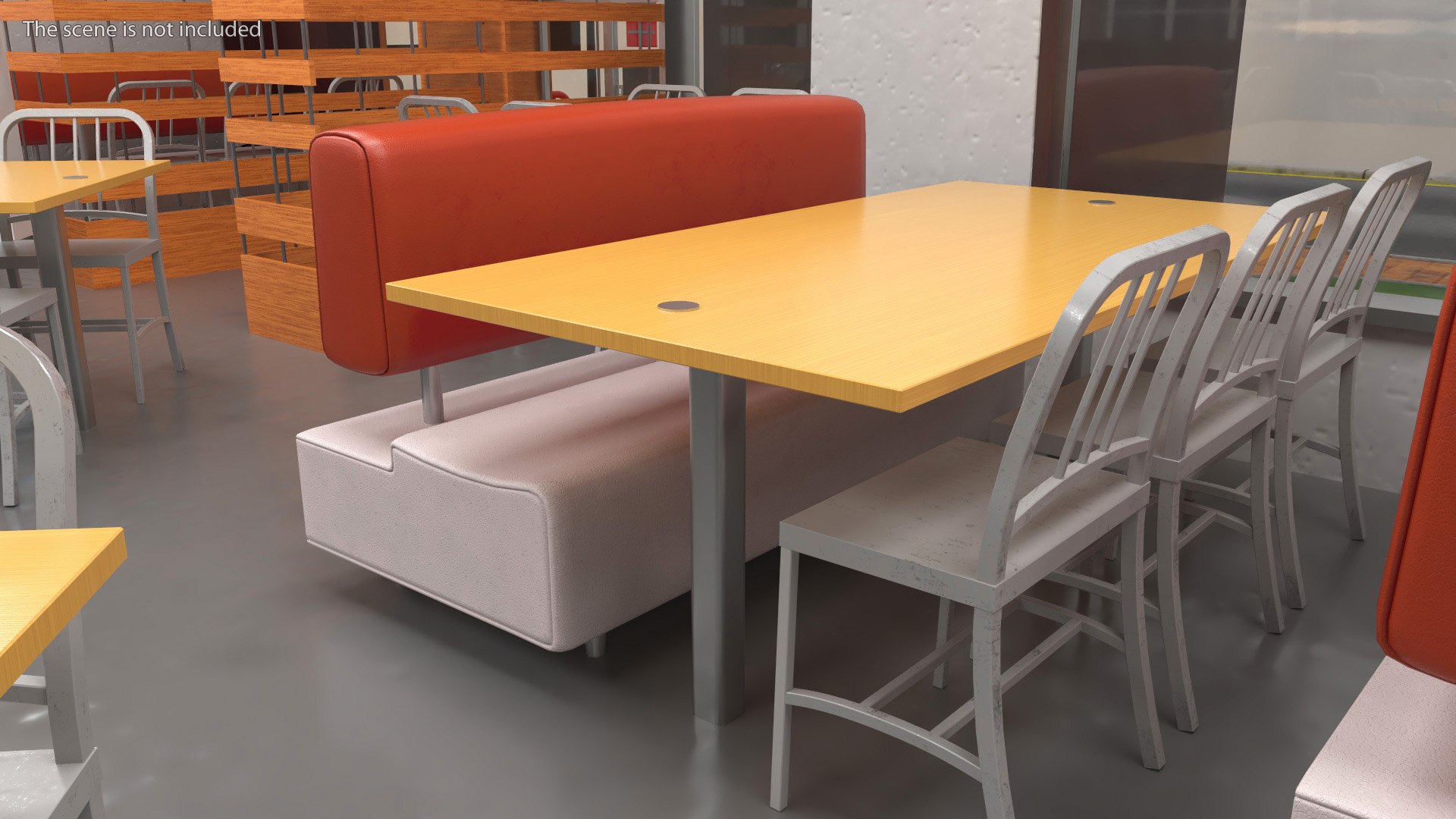 3D Model Fast Food Table And Seating - TurboSquid 2318317