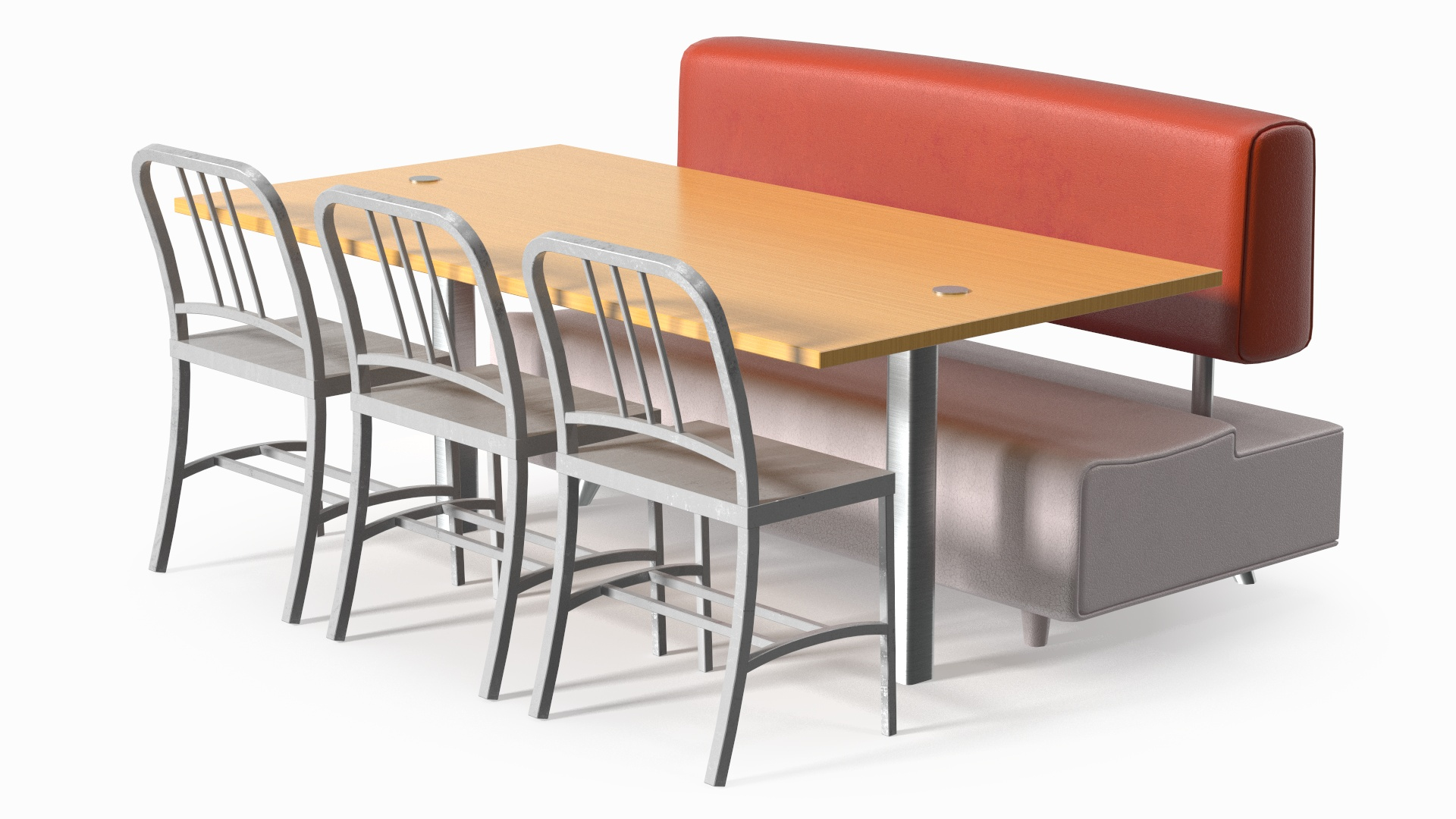 3D Model Fast Food Table And Seating - TurboSquid 2318317