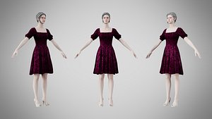 Dress 26 Velvet Plum Dream 3D