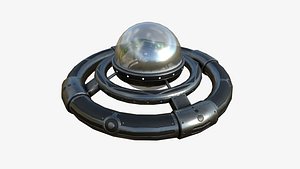 Alien Spaceship UFO E03 Dark Steel - Sci Fi Spacecraft Design model