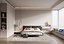 Scenario interno camera da letto spazio sonno semplice