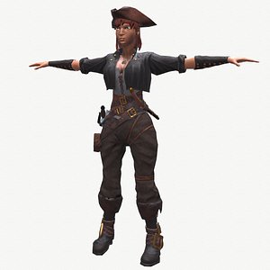 Low poly model of pirate girl(1)
