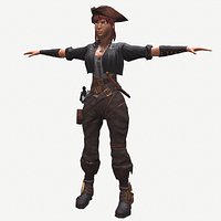 Low poly model of pirate girl(1)