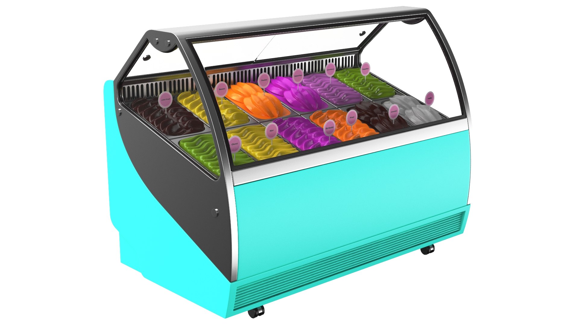 Detailed Ice Cream Display Freezer 3D model TurboSquid 2120601