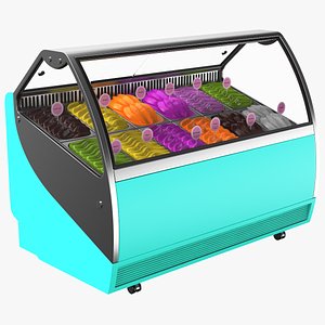 Detailed Ice Cream Display Freezer