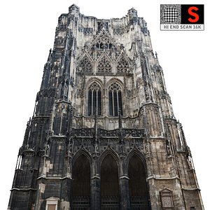 gothic architecture cathedral packed 3D model