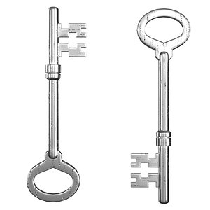 3D Old Key PBR 04 model