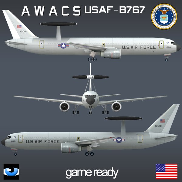 modelo 3d USAF AWACS E 767-B767 - TurboSquid 659689
