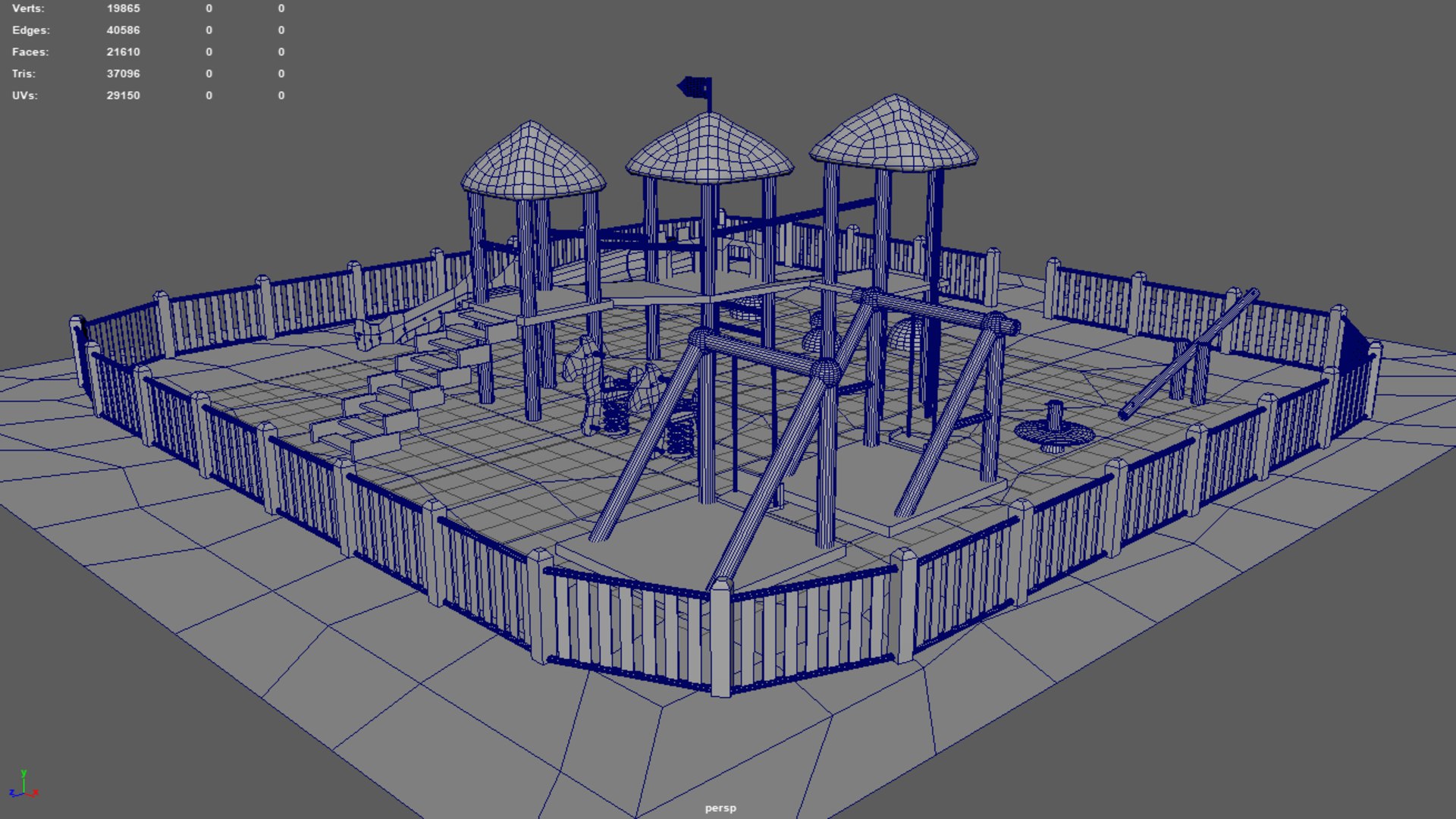 3D Simple Children Playground Modeled - TurboSquid 1616600