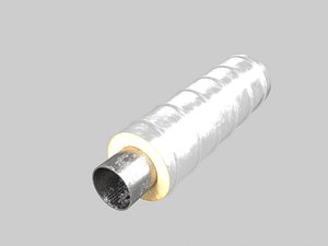3D Steel pipes in polyurethane foam insulation PE sheath model