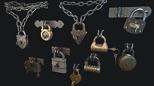Vintage Padlock 3D model