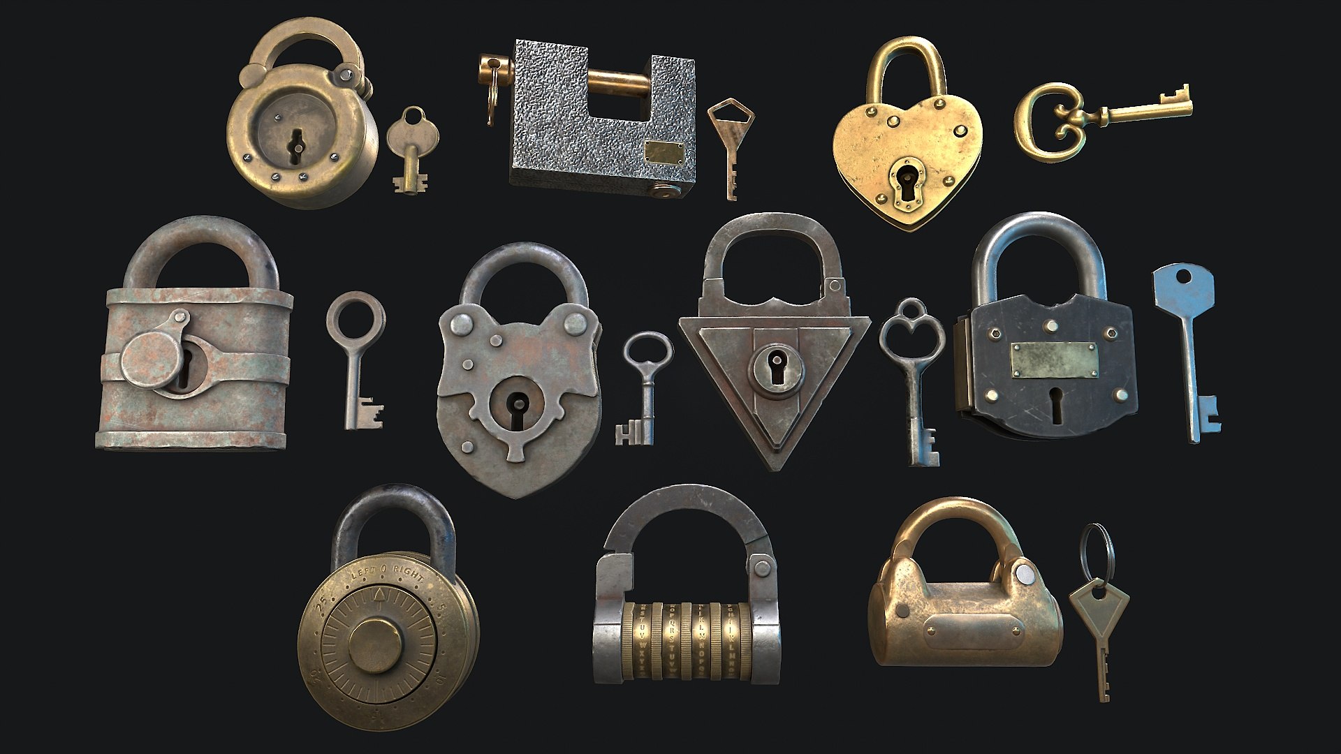 Vintage Padlock 3D Model - TurboSquid 2282094