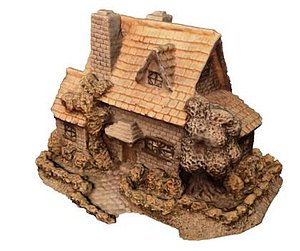 obj medieval stone cottage
