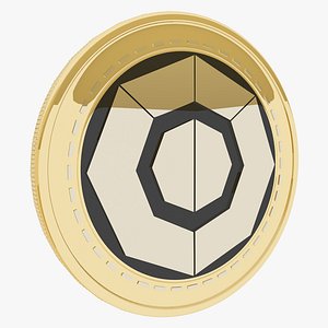 3D Komodo Cryptocurrency Gold Coin model