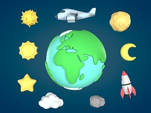 3D Cartoon Planet