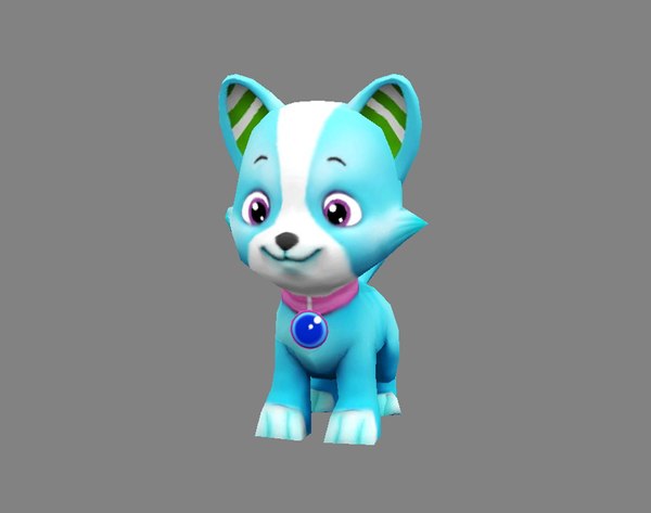Cartoon puppy - blue male dog - Pet dog 3D model