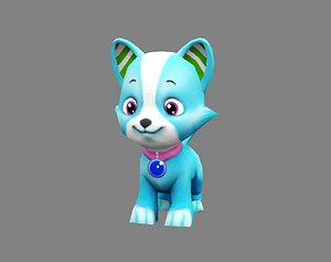 Cartoon puppy - blue male dog - Pet dog