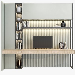 Bookcase and TV 3D model