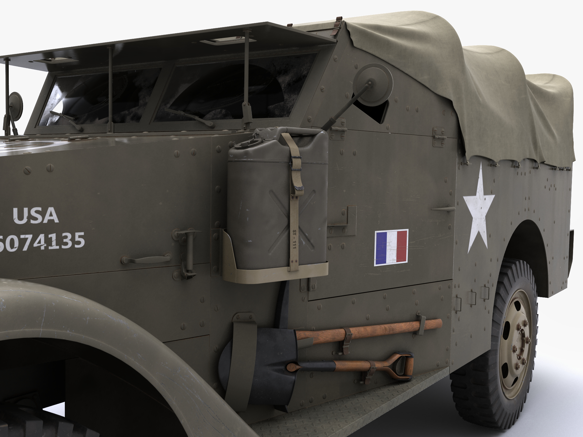 m3a1 scout car 3d model