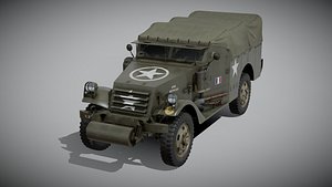 m3a1 scout car 3d model
